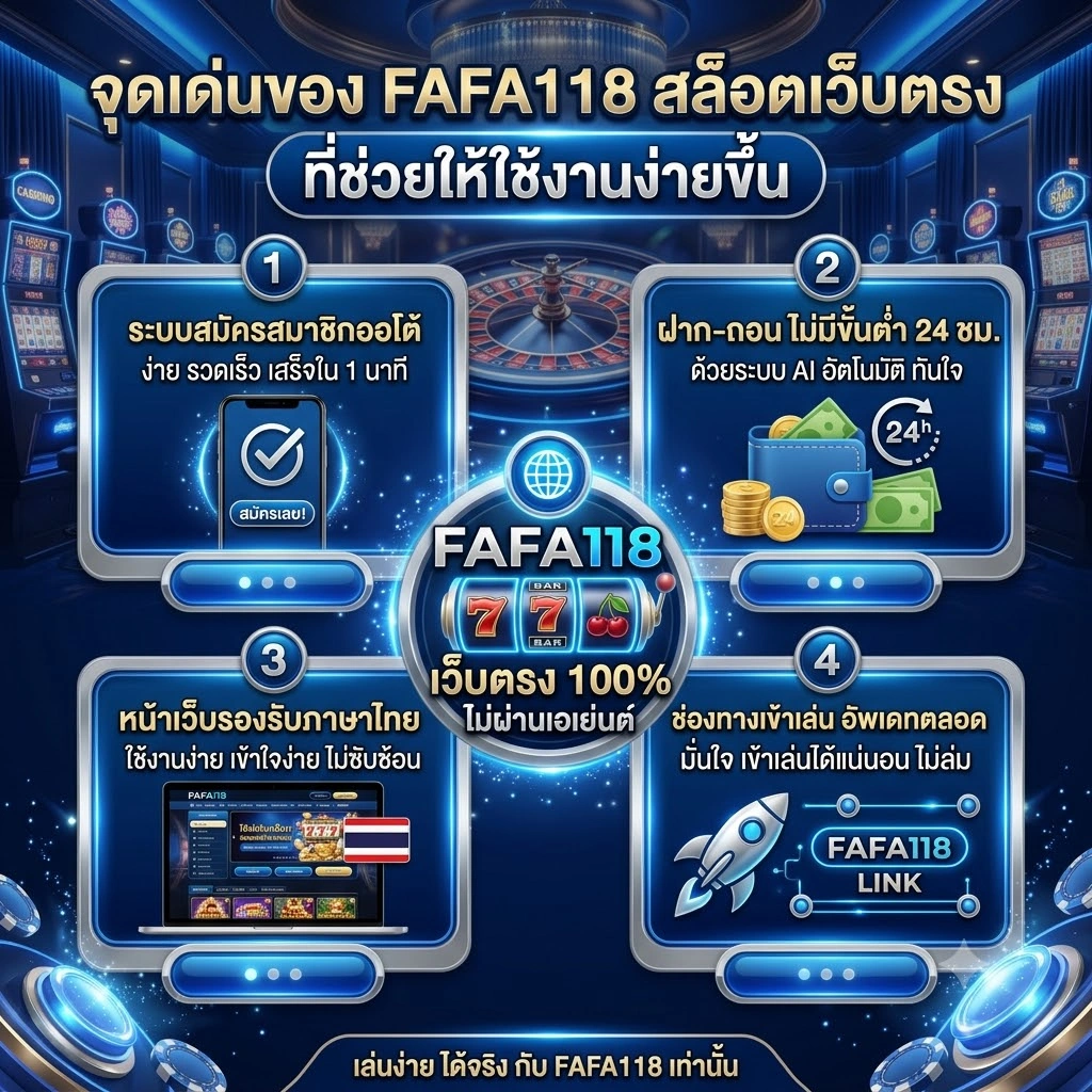 จุดเด่นของ FAFA118สล็อตเว็บตรง ที่ช่วยให้ใช้งานง่ายขึ้น
